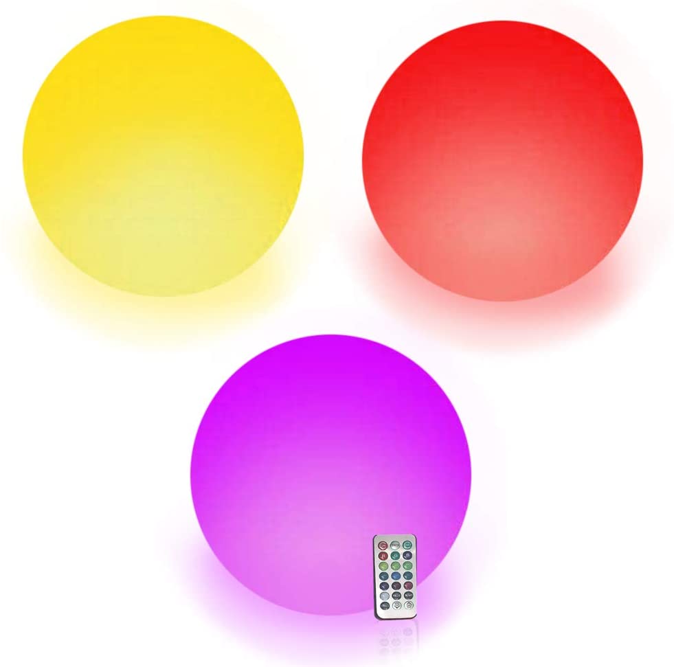 Follure Beach Ball 16 Colors Remote Control Flashing Color Changing Swimming Pool Beach LED Ball